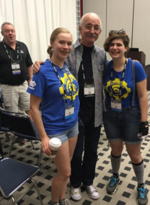 Spartronics members pose with Woodie Flowers