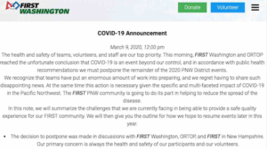 COVID-19 Postpone FIRST WA letter